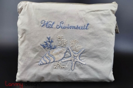 Wet laundry bag with shellfish embroidery